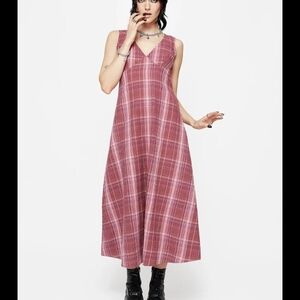 Disturbia Sleeveless Pink Plaid Maxi Dress